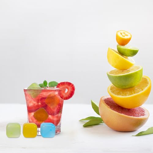 Cubos de hielo reutilizables de plástico coloridos 24 piezas miniatura 7