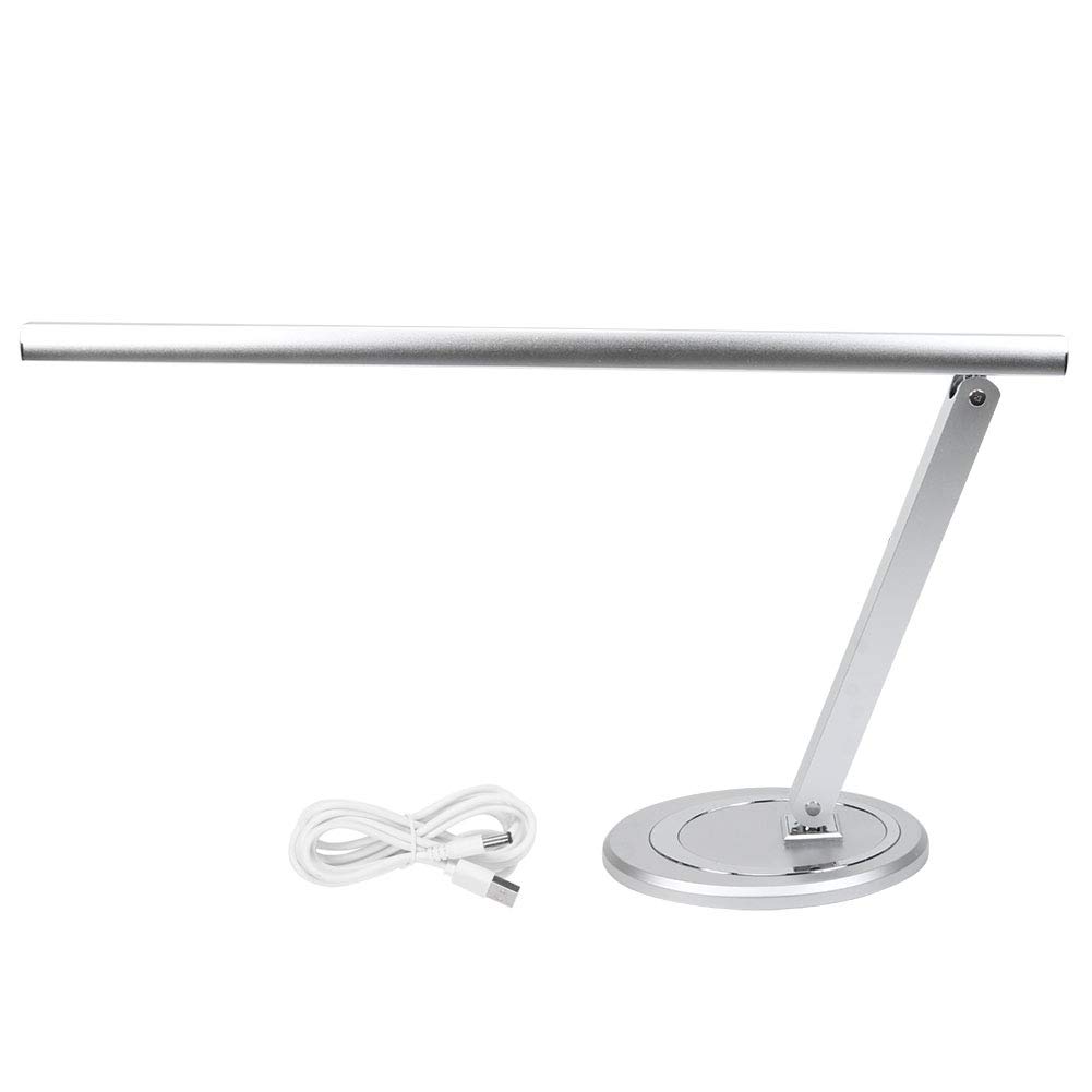 FTVOGUE LED-Schreibtischlampe, Metall, Faltbare Schreibtischlampe, USB-betrieben, 5 V, Augenschonend, 131 Bis 140 Fahrenheit, LED-Tischlampe für Zuhause, Büro, Lesen, Studium