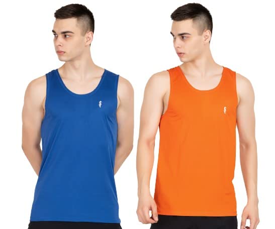 men in blue Men Gym Tank Tops Sports Sleeveless Vest | Gym Vest| Gym Sando for Men| Anti-Microbial | Anti Odor, Breath tech Super Soft & Comfort Fit Gym Vest for Workout Pack of 2-picture-47