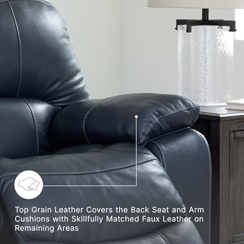 Signature Design by Ashley Leather Power Rocker Recliner Chair, Ocean Blue - image 3