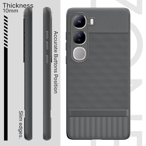 Image of Pikkme Back Cover for Vivo Y300 5G Camera Protection 3D Hexa Cube Design Silicone Protective Bumper Case (Grey)