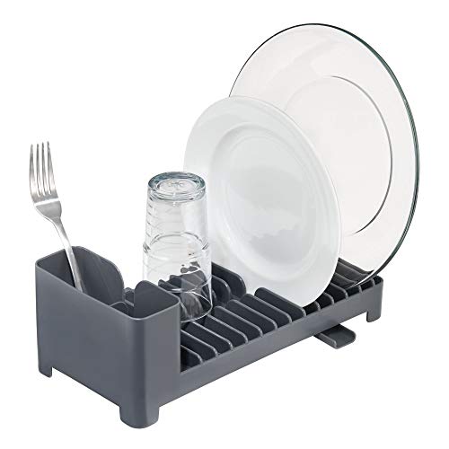 Idesign Interdesign Kitchen Countertop Utensil Caddy – Slate Clarity Compact Dish Drainer With Swivel Spout #TOP4