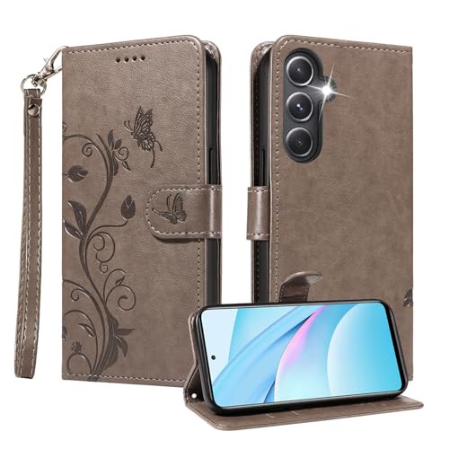 �K�p Samsung Galaxy S24 Plus�p �v���~�A�����U�[�E�H���b�g�P�[�X�A�J�[�h�z���_�[�E�}�O�l�b�g�����ߋ�t���蒠�^�J�o�[�A�X�^���h�@�\�E�J�[�h�X���b�g���� �ی�P�[�X - (Samsung Galaxy S24 Plus) (�O���[)