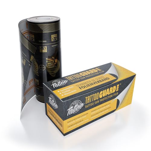 Believa Tattoo Sun Protection - Pellicola protettiva UV nera, traspirante, impermeabile e flessibile, 10 m x 15 cm (rotolo)
