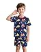 Hjshfue Boys Car Print Short Sleeve Outfit Set 2-Piece T-Shirt and Shorts Casual Summer Clothes for Kids