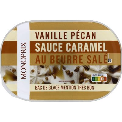 Monoprix Glace vanille pecan sauce caramel au beurre sale - Le pot de 509g