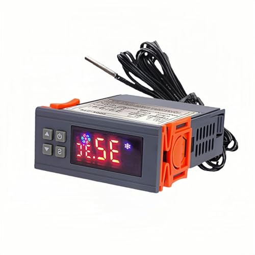 STC-3000 デジタル温度コントローラー | 加熱・冷却制御対応 | ℃/?切替表示・高精度NTCセンサー搭載 | 冷蔵庫・孵化器・暖房機器用 | -50℃?99℃測定範囲・ABS素材・コンパクト設計 (220V)