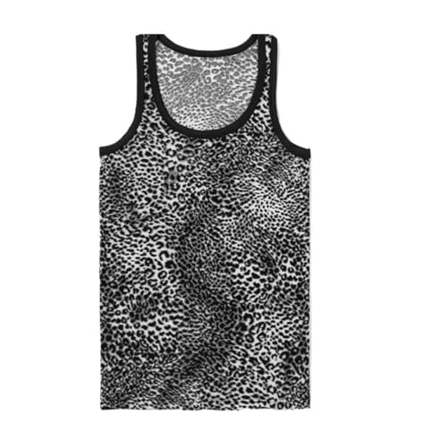 Débardeur entraînement musculation homme stretch coupe slim imprimé léopard