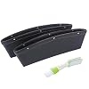 SENHAI 2 Pack Universele Auto Organizer Houder Pocket, 13,7 “* 4,3 “* 2 PU Leer Vul de Gap Seat Side Console Accessoire Opslag voor Telefoon Sleutels Kaarten Munten Rekeningen, met 1 Mini Duster – Zwart