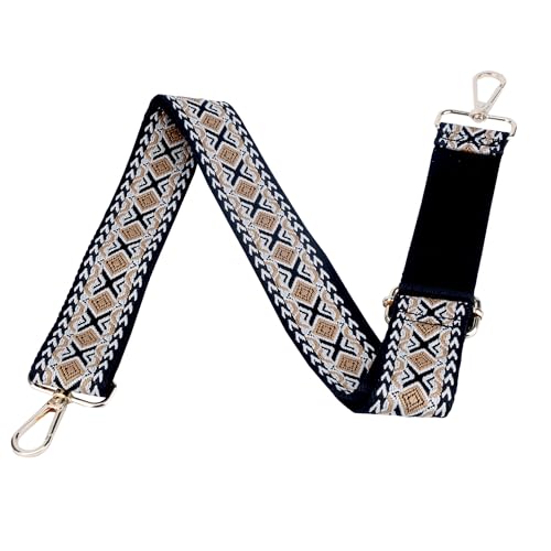 Image of Purse Strap, Adjustable Embroidery Flower 2 Inch Wide Purse Straps Replacement Crossbody for Women