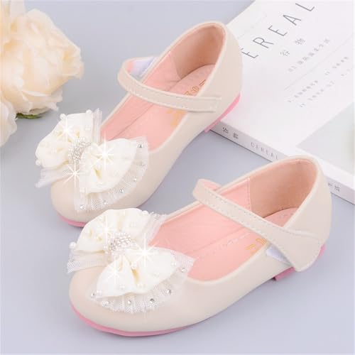 Girls Dress Shoes Mary Jane Flower Girl Low Heels Princess Shoes for Wedding Party 80052