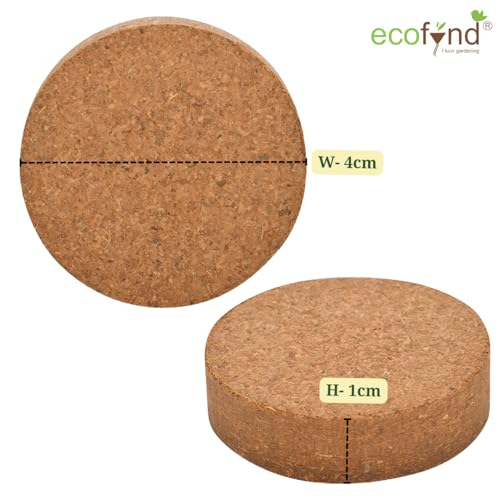 Image of ecofynd Cocopeat Coin, Coir Disc for Potting Soil Mix, Seedling & Plant Starter (10MM, Pack of 10)