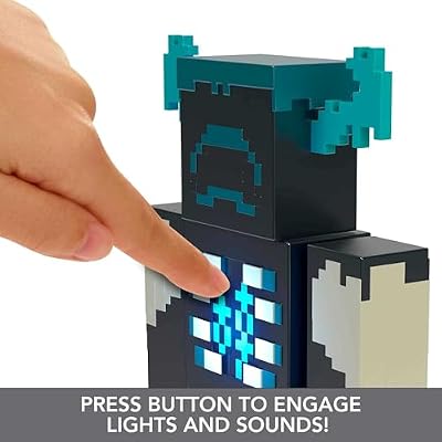 Mattel Minecraft Toys Warden Action Figure with Lights, Sounds and Accessories, Gift for Kids