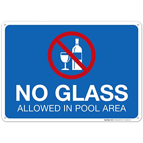 Cartel de piscina aluminio no vidrio 10x14 pulgadas miniatura 1