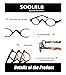 SOOLALA 3 Pairs Cute Small Round Plastic Spring Heeled Magnifying Reading Glasses, +2.5D