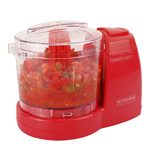 Kitchen Selectives Mini Chopper - Electric Chopper & Cutter for Vegetables & More - Reliable Kitchen Appliance - Mini Food Processor for Onions, Parsley & More - 1 1/2-Cup, Red