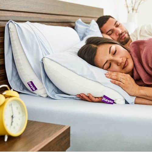 Image of Purple SoftStretch Pillowcase, Travel Size, Moisture-Wicking, Morning Mist, Light Blue