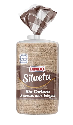 Bimbo - Pan de molde Integral sin Corteza con 8 Cereales de Grano Entero. Fuente de Fibra y Proteínas 16 rebanadas, 450 g