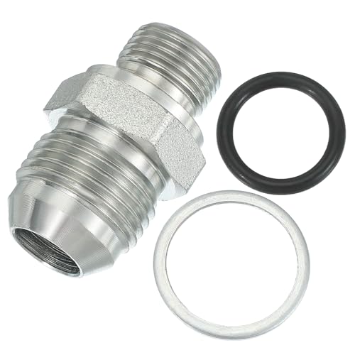 Image of PATIKIL Hex Reducing Nipple Connectors Pipe Adapter 7 /8 inch Male 37 Flare JIC x 3 /8 inch g Male, Pipe Fitting Reducer Nipple Adapter Plated Steel Hydraulic Fitting