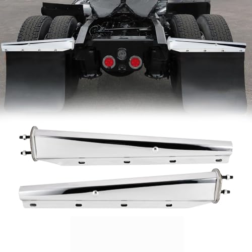 Image of Stainless Steel Straight Mud Flap Hanger Spring Loaded, 30 inch Length and 2 1 /2 inch Bolt Spacing,All Weather Resistant,Mudflap Bracket for Semi Truck, (1 1 /8 inch)