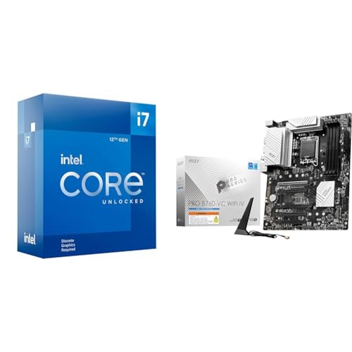 Image of Intel Core i7-12700KF Gaming Desktop Processor + MSI PRO B760-VC WiFi IV ProSeries Motherboard