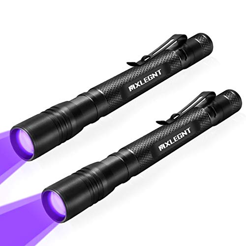 MXLEGNT UV Black Light Flashlight: 2 Pack 395nm Torch Pen Inspection Lamp for Pet Urine Detection - Ideal for Dog Cat Urine Pet Stains, Bed Bug on Car