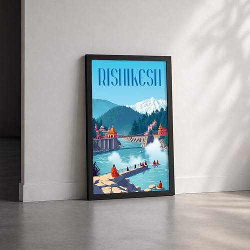 Image of CodersParadise Framed Wall Poster (12x18 Inch) | Inspirational Quote Wall Art | Minimalist Motivational Home Decor for Living Room & Office | Ready-to-Hang Display Frame (Rishikesh)