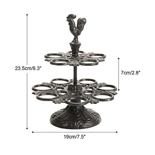Support à œufs en fonte robuste Sungmor, objet d'art de table - 6