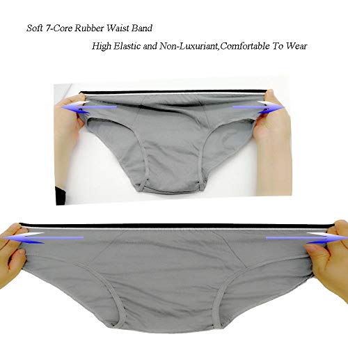 STARLY Mens Cotton Disposable Underwear Travel Panties handy Briefs for Fitness Grey Gray/White/Black (10pcs)4