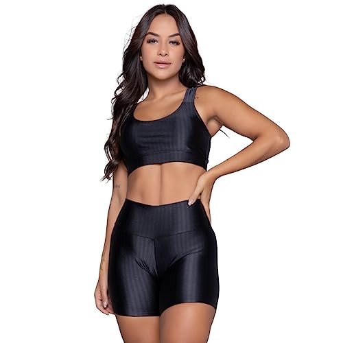 Conjunto Fitness Bella Fiore Modas Top Bojo Removível e Short New...