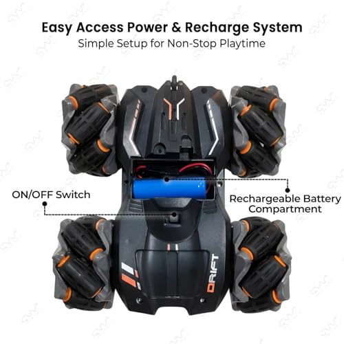 Image of Cable World 4X4 Remote Control Drift StuntCar RC Stunt Car, Remote Control 2.4GHz 4WD Cars Toys for Boys and Girls Age 6-12, 360 Rotating Drift RCCars Ideal Birthday and Christmas Gift