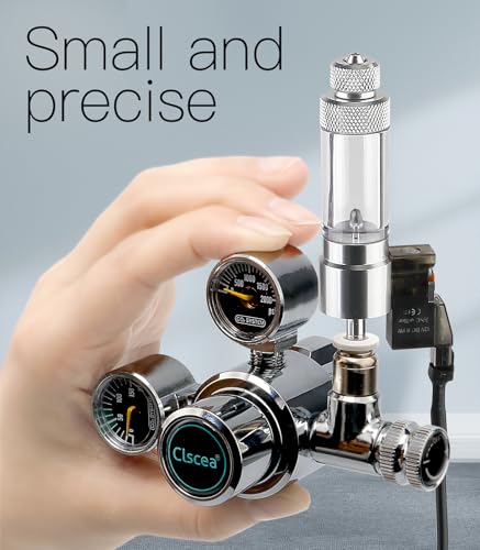 Image of Aquarium CO2 Regulator Dual Gauge with Solenoid Bubble Counter, R100S