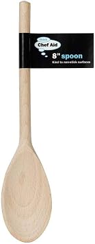 Chef Aid 14 Inch Spoon, Perfect for home Baking and Cooking, Crafted with a oval spoon edge for ease of use and sourced from well managed forests, Non Stick Friendly Kitchen Essential