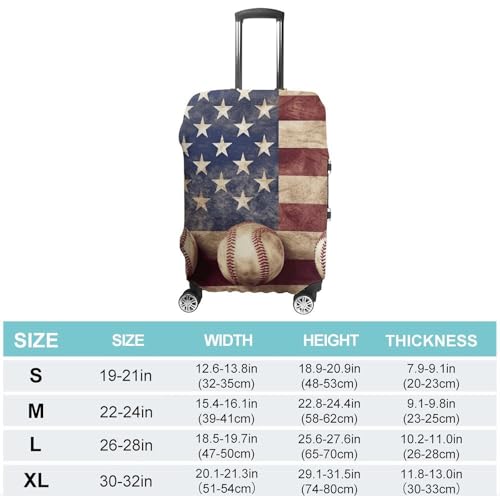 Travel Luggage Cover Elastic Suitcase Protector Anti-Scratch Washable American Flag And Baseball Luggage Sleeve Tsa Approved Carry on Covers Baggage Cover Fits 18-32 Inch Luggages2