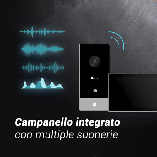 EZVIZ HP5 Videocitofono Connesso, 7 Pollici Touch Monitor, 2 fili, Visione Notturna, Apertura da remoto, Full HD, Apertura RFID, Impermeabile, Dual Band - 9