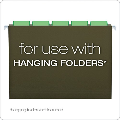 Pendaflex Hanging Folder Tabs, 2", Clear Green, 25 Tabs And Inserts Per Pack (42 Gre) #TOP4