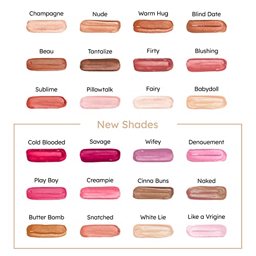 Ruby Kisses Lip Gloss Butter Bomb Gloss Non-Sticky Lip Gloss Vitamin E Natural Nude Lip Makeup - 7.8Ml (0.26 Us Fl.oz) (Nude, Tantalize, Blushing, Sublime) #TOP4