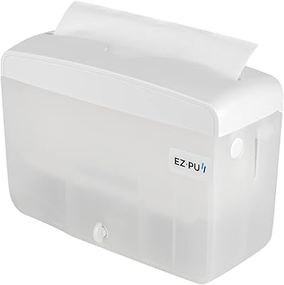 EZbrnd Countertop SLIMFOLD Hand Towel Dispenser for KitchenBathroomOfficeRVAirbnb, Guest Towel Holder, Pearl White