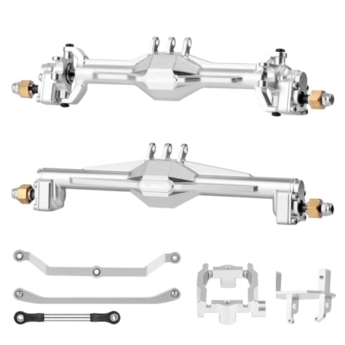 GLOBACT +10mm Diamond Portal Axles with Double Servo Mount & Links for TRX4M 1/18 RC Crawler Upgrade(Silver)