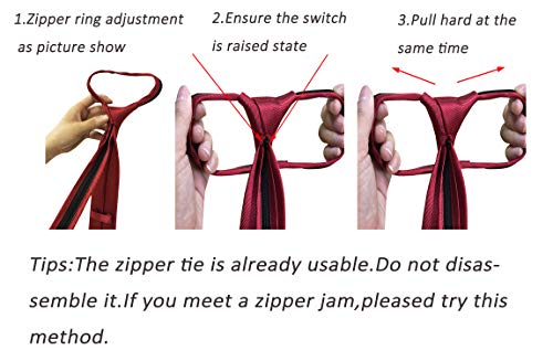 Besmodz Easy Ties For Men Classic 6 Pcs Pretied Zipper Tie Striped Formal Wedding Necktie Set #TOP6