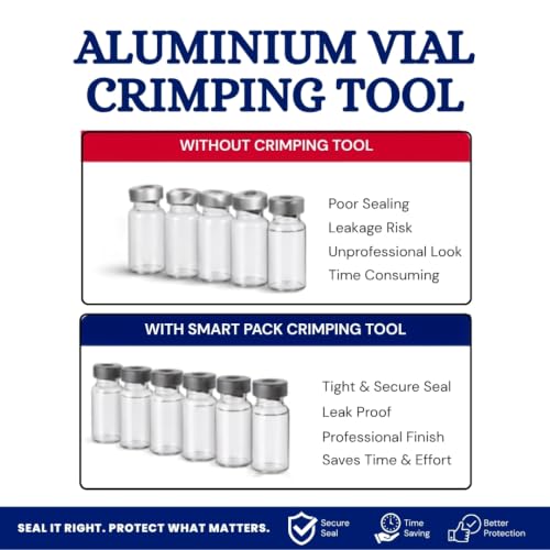 Image of SMART PACK Aluminium Vial Crimping Tool for Packaging of Aluminium Bottle Cap Capping Machine | Manual sealing tool | Adjustable vial capper | Durable vial crimper | Pack of 1 Size - 13MM