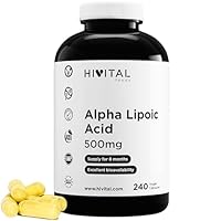 Alpha Liponsäure (ALA) 500 mg. 240 vegane Kapseln für 8 Monate Kur. Granulatförmige ALA mit maximaler Bioverfügbarkeit und Absorption. Hergestellt von HIVITAL
