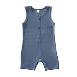 Baby Girl Boy Romper Bodysuit Solid Plain One Piece Jumpsuits Sleeveless One Piece Baby Clothes Outf