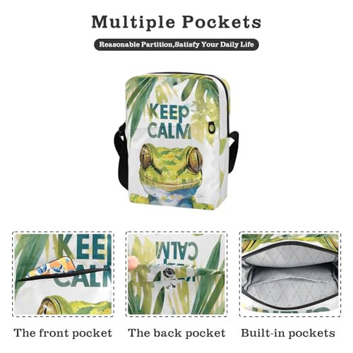 animal Green Keep Calm messenger bag cute green crossbody bags for women Woman Cross Body Purse Adjustable Strap for Shopping business2