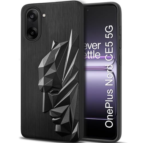 Image of TOUCCH 3D Face Case Cover for Oneplus Nord CE5| Shock Proof Design with Camera Protection Ring| Liquid Case (Microfibre Lining) for Oneplus Nord CE5 | Silicone - Black