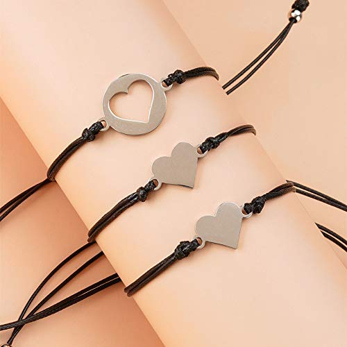 Image of COLORFUL BLING Mother Daughter Mommy and Me Heart Wish Bracelets Distance Matching Hollow Heart Horse Promise Promise Bracelet Friendship Jewelry Gifts