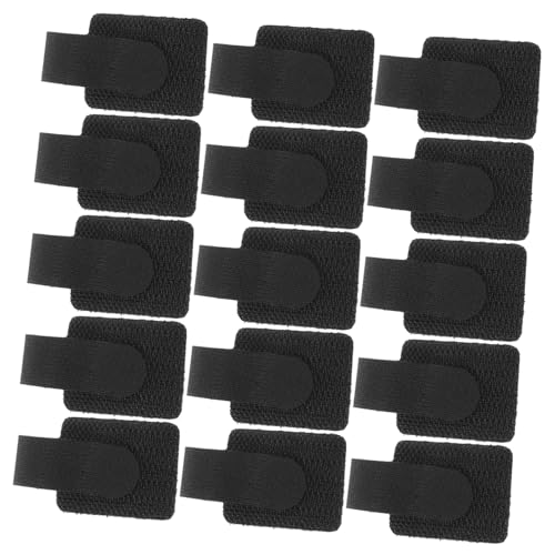 LABRIMP 30 piezas de abrazaderas reutilizables de gancho y lazo para gestión de cables bajo escritorio, organizadores de cables autoadhesivos negros para oficina en casa y electrónica miniatura 1