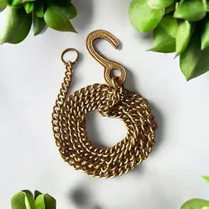 Brass Arcade - 100% Brass Hanging Chain for Bells with Hook | 1 Meters Length | Yellow | Pack of 1 | Weight: 125gm Approx