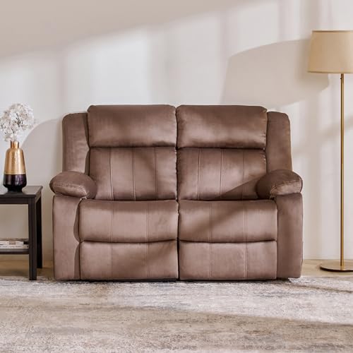 Image of Home Centre 2 Seater Denver Fabric Recliner| Fabric Recliner| (Brown) |2 Year Warranty