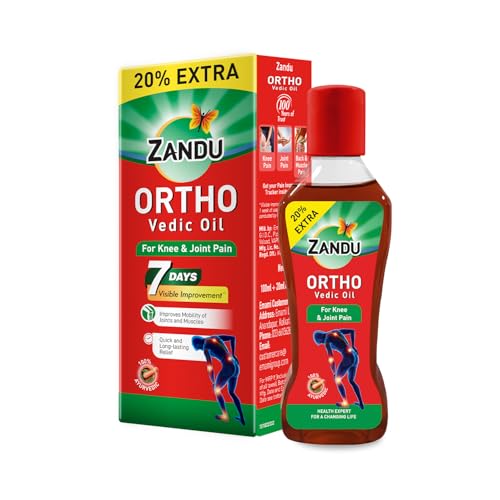 Zandu Ortho Vedic Oil – 120ml | Ayurvedic Oil for Relief from Knee and Joint Pain,Muscle Pain, Osteoarthritis Visible Improvement in 7 days